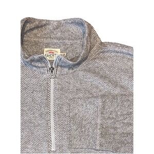 Faherty Legend Sweater Quarter Zip Mens L Heather Grey Lightweight Pullover